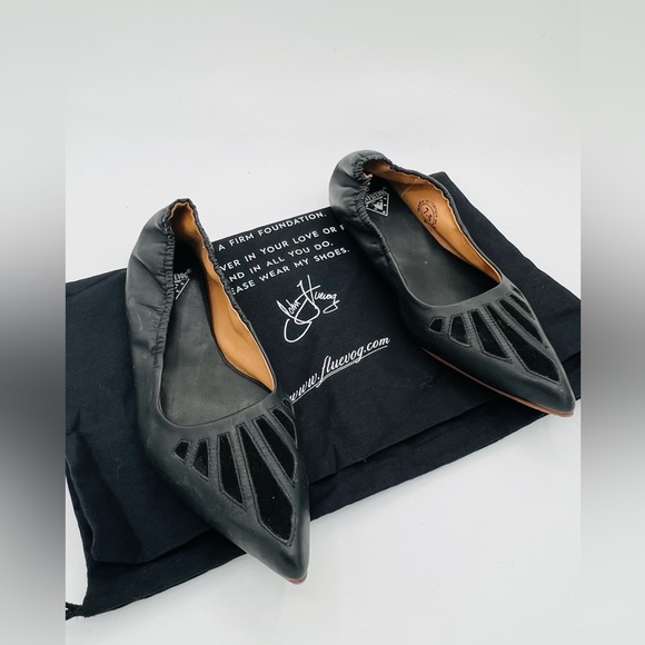 John Fluevog Presence Imagine pointy toe leather flats black 7.5 - Picture 5 of 7
